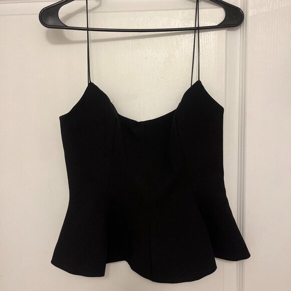 Zara - Black Stretch Peplum Top - NWT - Picture 1 of 4